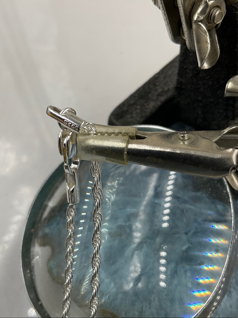 Sterling Silver Rope Chain Necklace 20” With Statement Pendant - Picture 7 of 7